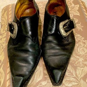 John Fluevog black, all leather shoes. Men’s size 11 medium.